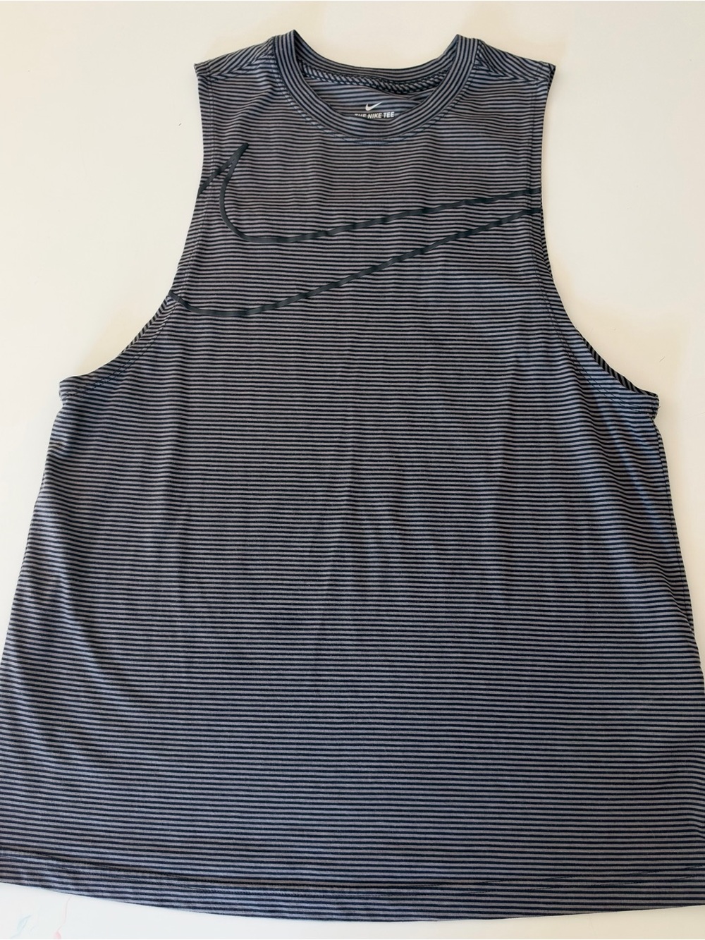Nike Black & White Striped Training Tank